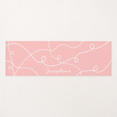 White On Pink Geometric Loops Pattern And Name Yogamat (Voorkant (horizontaal))