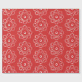 White on Red Atom Symbols Cadeaupapier (Vlak)