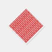 White on Red KerstTypography Paper Napkin Servet (Hoek)