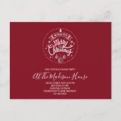 White on Red Merry kerstparty Uitnodiging Briefkaart (Voorkant)