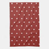 White on Red Polka Dots Theedoek (Verticaal)
