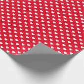 White on Red Tiny Hearts Patterned Wrapping Paper Cadeaupapier (Hoek)