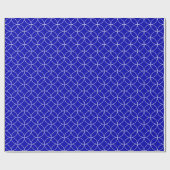 White on Royal Blue Overlapping Circles Cadeaupapier (Vlak)