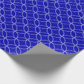 White on Royal Blue Overlapping Circles Cadeaupapier (Hoek)