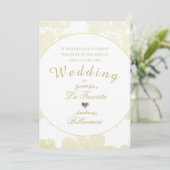 White on White Floral Wedding Invitation Kaart (Staand voorkant)