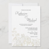 White on White Floral Wedding Invitations Kaart (Voorkant)