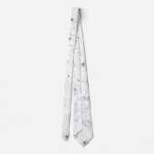 White on White Garden Peony Wedding Stropdas (Achterkant)