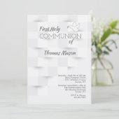 White on White Religious Invitation Kaart (Staand voorkant)