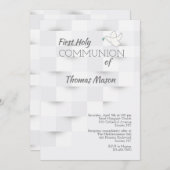 White on White Religious Invitation Kaart (Voorkant / Achterkant)