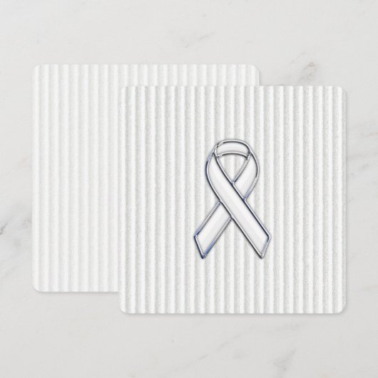 White on White Ribbon Awareness Stripes (Voorkant / Achterkant)