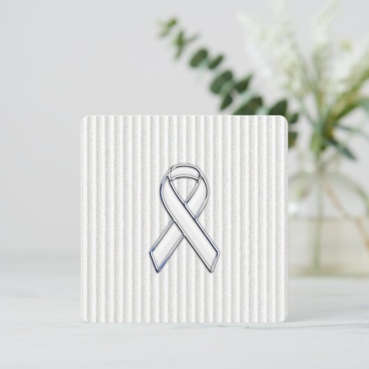 White on White Ribbon Awareness Stripes (Staand voorkant)