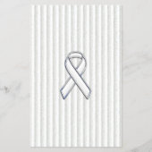 White on White Ribbon Awareness Stripes Flyer (Voorkant)
