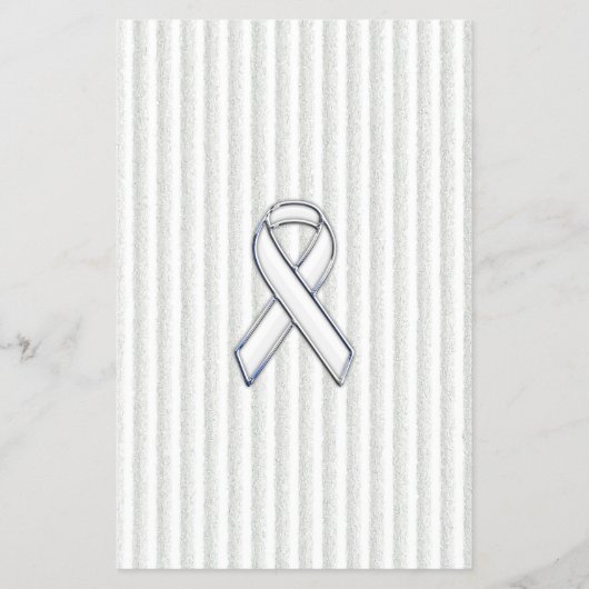 White on White Ribbon Awareness Stripes Flyer (Voorkant)