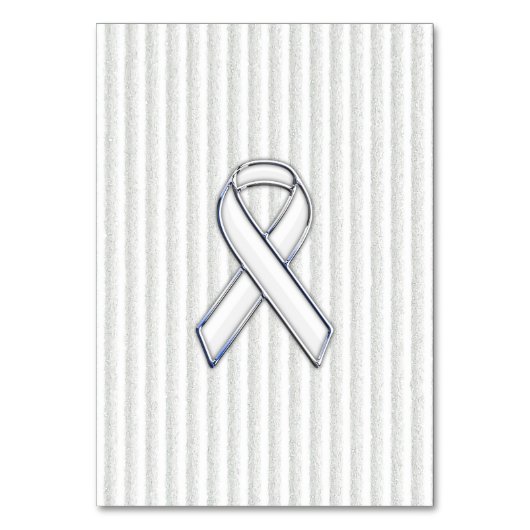 White on White Ribbon Awareness Stripes Kaart (Voorkant)