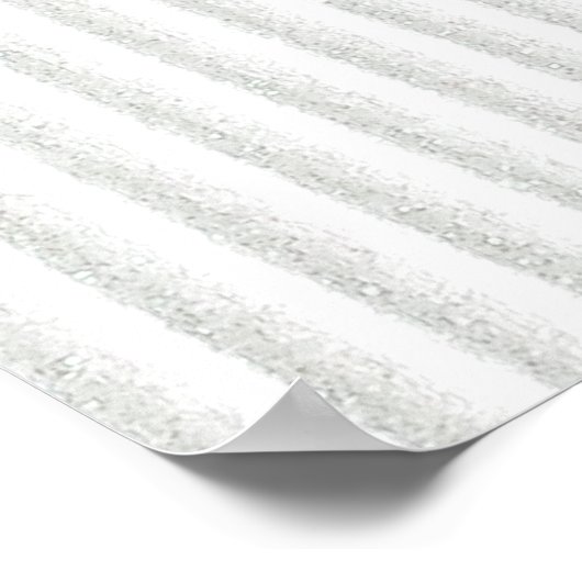 White on White Ribbon Awareness Stripes Poster (Hoek)