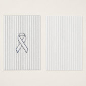 White on White Ribbon Awareness Stripes Visitekaartje (Voorkant /achterkant)