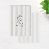 White on White Ribbon Awareness Stripes Visitekaartje (Bureau)