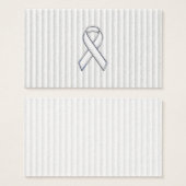 White on White Ribbon Awareness Stripes Visitekaartjes (Voorkant /achterkant)