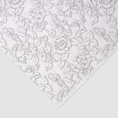 White on White Rose Modern Damask Floral Tissuepapier (Detail)