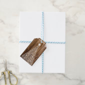 White on Wood Kerstmis Cadeaulabel (Met Touw)