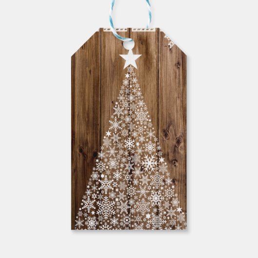 White on Wood Kerstmis Cadeaulabel (Achterkant)