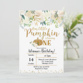 White onze kleine pompoen draaien één uitnodiging  (Staand voorkant)