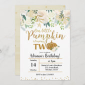 White onze kleine pompoen draaien twee uitnodiging (Voorkant / Achterkant)