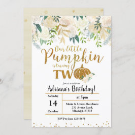 White onze kleine pompoen draaien twee uitnodiging