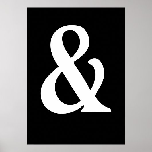 White op Black Ampersand Poster (Voorkant)