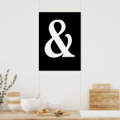 White op Black Ampersand Poster (Keuken)