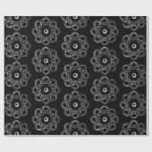 White op Black Atom Symbols Cadeaupapier (Vlak)
