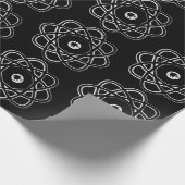 White op Black Atom Symbols Cadeaupapier (Hoek)
