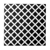 White op Black Diamond Tile Tegeltje (Voorkant)