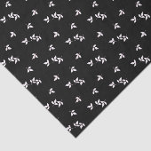 White op Black Leaves Tissue Paper Tissuepapier (Detail)