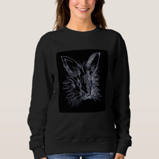White op Black Lionhead Bunny Portrait Trui