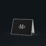 White op Black Monogram gevouwen Hartelijk dank Bedankkaart<br><div class="desc">Klassieke en eenvoudige witte monogrammed initialen op zwarte achtergrond gevouwen dank u kaart (blanco wit binnenin) Geschikt voor zakelijke correspondentie.</div>