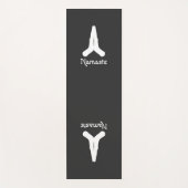 White op Black Namaste Mudra Hands Yogamat (Voorkant)