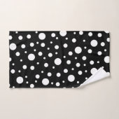 White op Black Polka Dot Pattern Bad Handdoek (Handdoek)