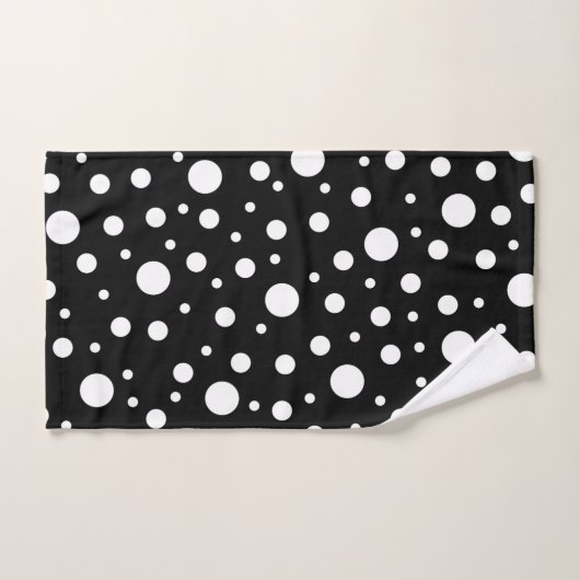 White op Black Polka Dot Pattern Bad Handdoek (Handdoek)