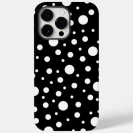 White op Black Polka Dot Pattern Case-Mate iPhone 14 Pro Max Hoesje