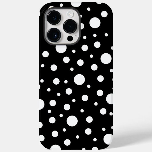 White op Black Polka Dot Pattern Case-Mate iPhone Case (Achterkant)
