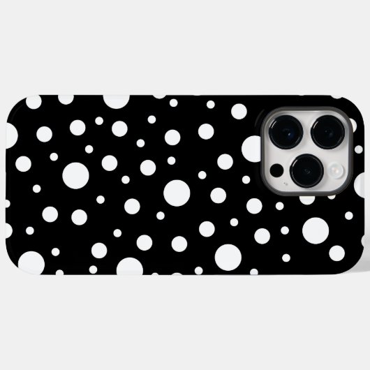 White op Black Polka Dot Pattern Case-Mate iPhone Case (Achterkant (horizontaal))