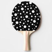 White op Black Polka Dot Pattern Tafeltennisbatje (Voorkant)