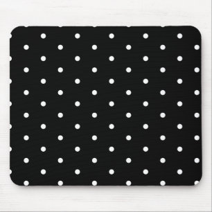 White op Black Polka Dots Muismat