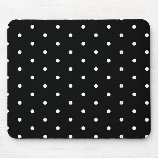 White op Black Polka Dots Muismat (Voorkant)