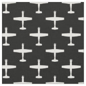 White op Black T-6 Texan 2 Silhouette Pattern Stof (Close Up)