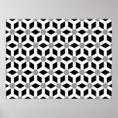 White op Black Tiled Hex Poster (Voorkant)