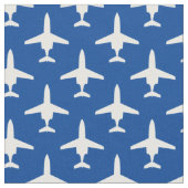 White op Blue T-1 Jayhawk Silhouette Pattern Stof (Close Up)