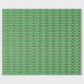 White op Dark Green KerstTypografie Cadeaupapier (Vlak)