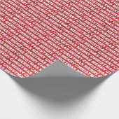 White op Dark Red Kersttypografie Cadeaupapier (Hoek)
